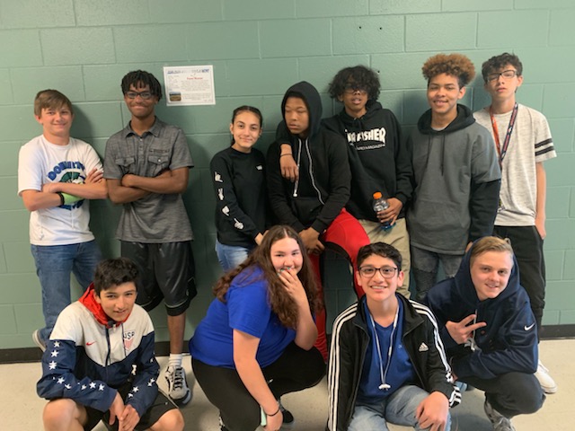 Students from Ms. Southards 6th period Spartan Center class gather for a picture after brainstorming advice for the upcoming 9th graders.