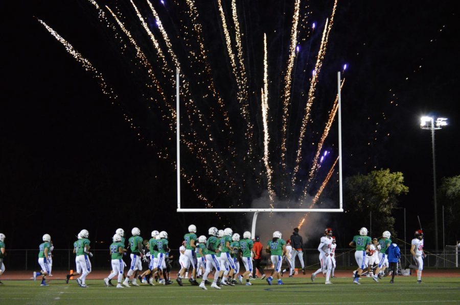 Fireworks pumped up the crowd at the September 20th football game against Fairview.