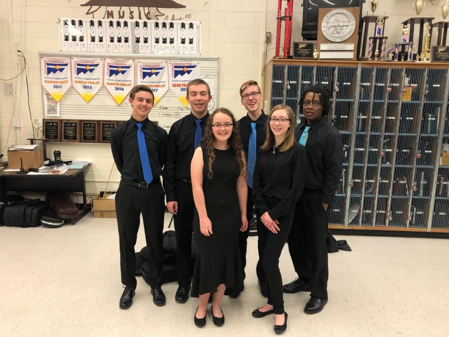 DHSO students - Kevin Dunn, Samantha Kupfner, Able Goetzinger, Anika Barr, Ezra Stepanek, Matthew Fox and Alexander Lewis - participated in the Pikes Peak Honors Orchestra concert at Palmer High School!
