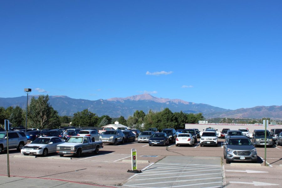 Doherty student can see Pikes Peak from the student parking lot. In September, they could see the hot air balloons Labor Day Lift off. Mrs. George said, I love Doherty.  