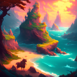 Beautiful fantasy landscape  that was generated by AI. Images are becoming more frequent in our day to day lifes.