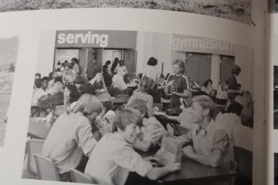 This is the " serving" and "gymnasium" signs of our cafeteria, it is one of our original décor. 