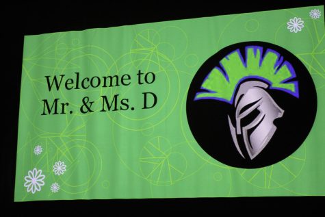 The sign that greeted family, friends and Doherty community members as they entered the auditorium to see who gets crowned the 2023 Mr. and Ms. Doherty.  