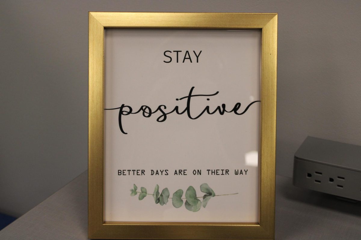 Stay positive motivational poster.