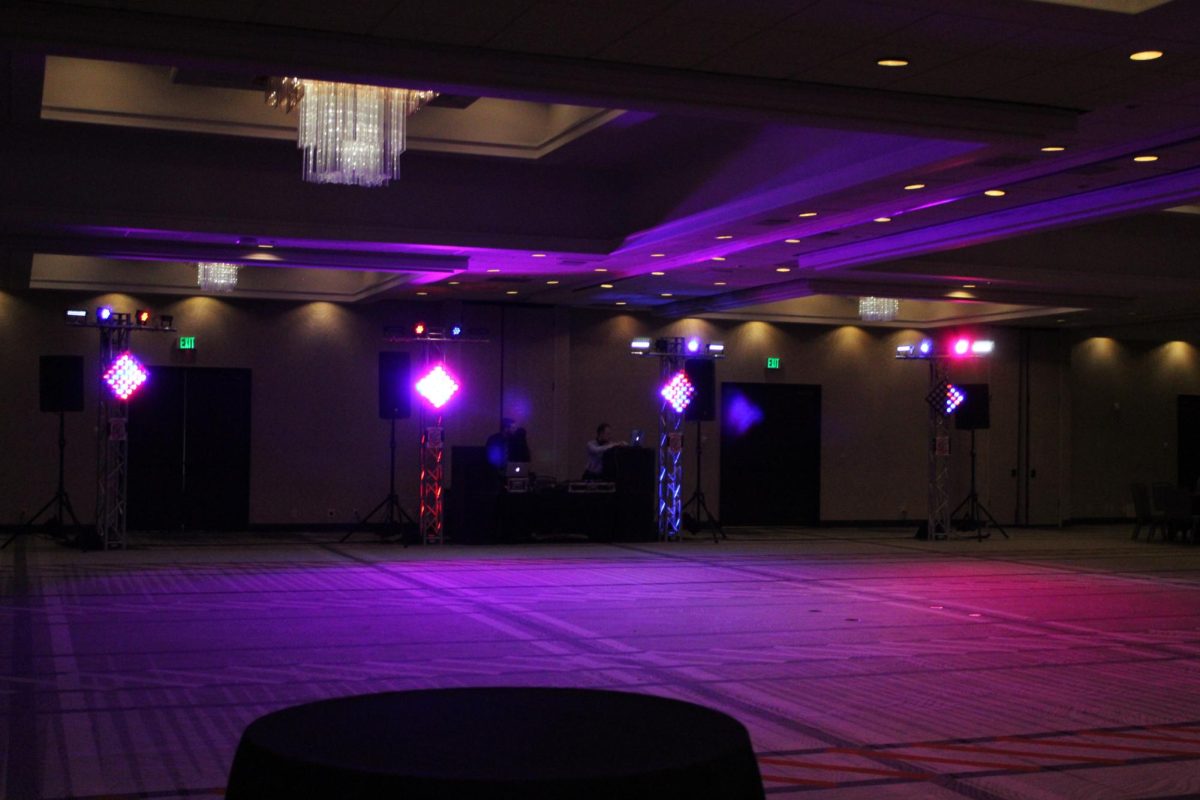 The prom dance floor getting set up at the Antlers Double Tree hotel. (May 4, 2024)
