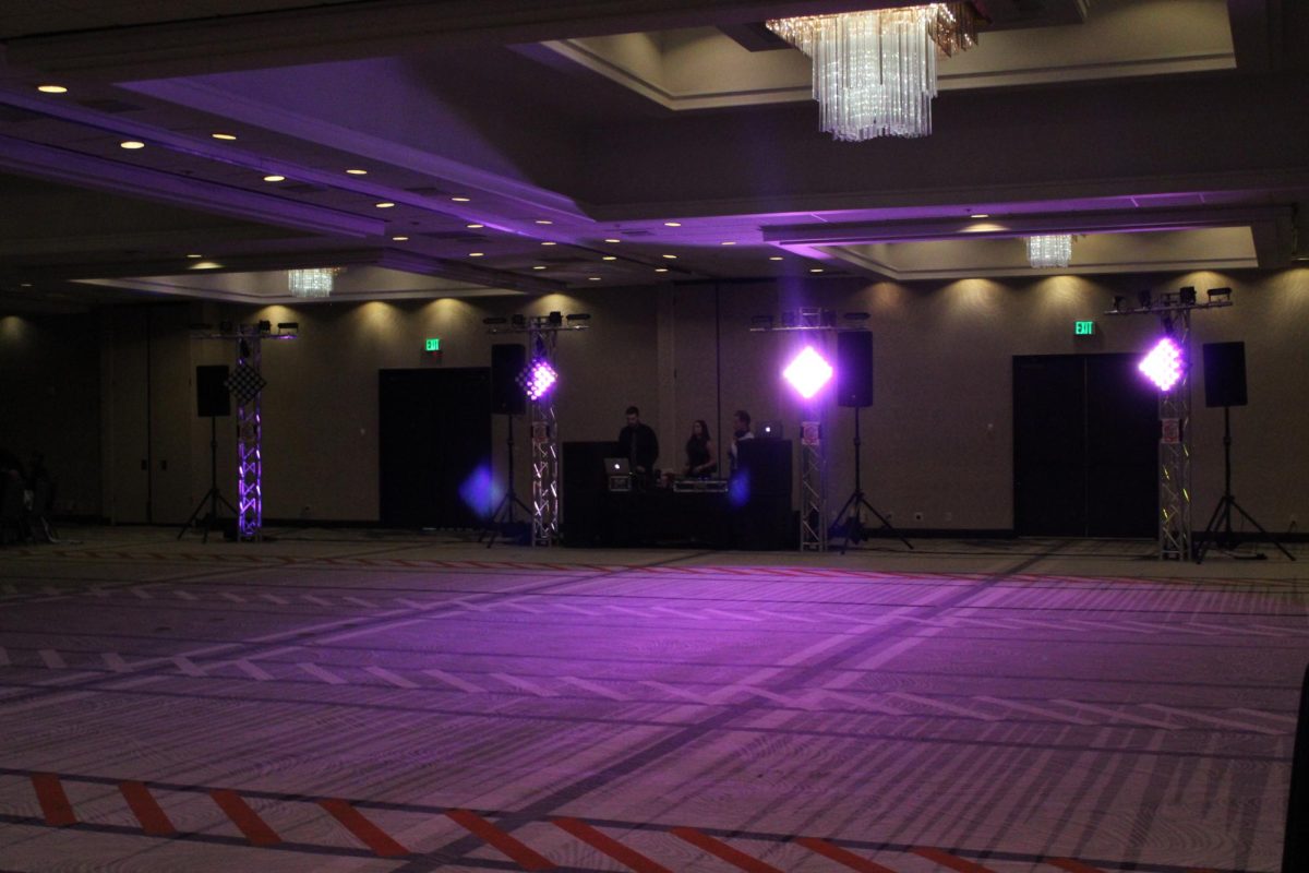 The prom dance floor getting set up at the Antlers Double Tree hotel. (May 4, 2024)