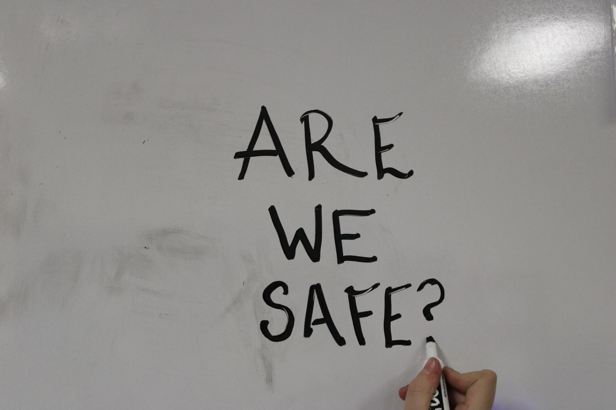 One of our Doherty Spartans is writing out the question we all wonder, are we safe? 