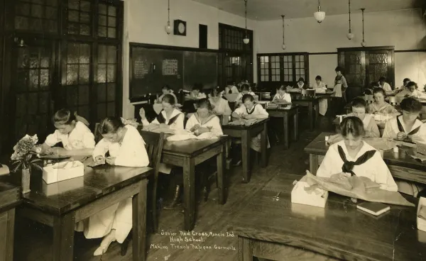 Here in this 1917 image, you can see that students have always had expectations for work. Is it time to update our expectations? "Muncie, Indiana High School: 1917" by dok1 is licensed under CC BY 2.0.