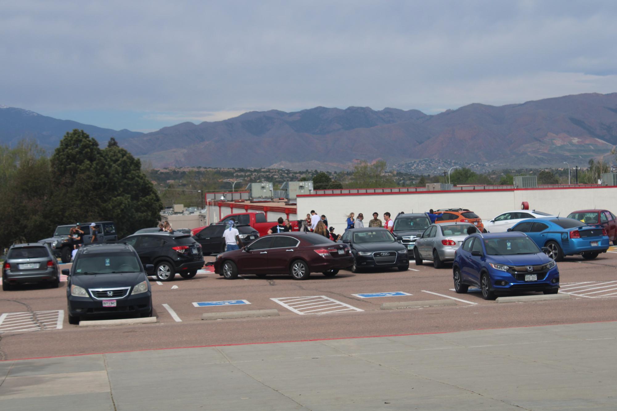 Photo taken at Doherty High School of Seniors enjoying their last day of school.