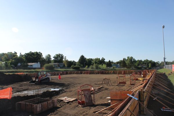 Construction on the Doherty field house.