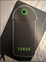 The author's personal Yondr pouch, given to all incoming Doherty students.